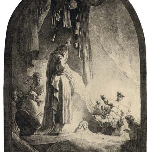 Rembrandt van Rijn — Воскрешение Лазаря: Большая табличка (В., Зал. 73; Н. 95)