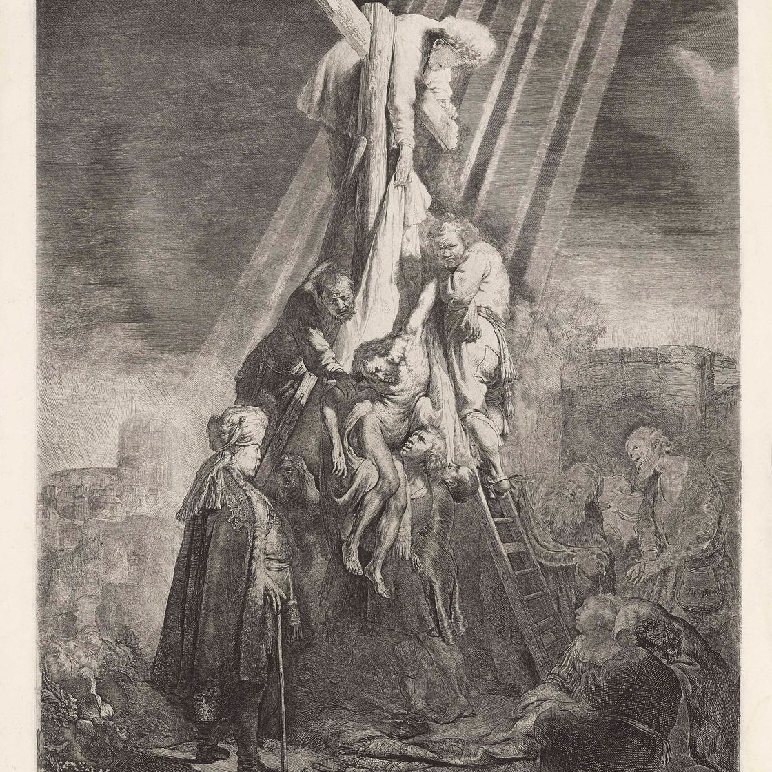 Rembrandt van Rijn — Спуск с креста: Вторая плита