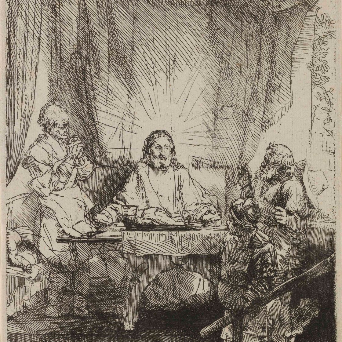 Rembrandt van Rijn — Христос в Эммаусе: Большая тарелка