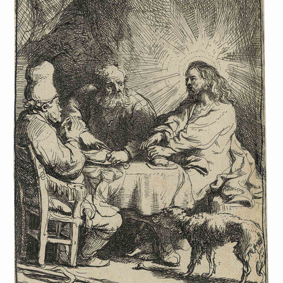 Rembrandt van Rijn — Христос в Эммаусе: Маленькая табличка (В., Зал. 88; Н. 121)