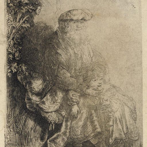 Rembrandt van Rijn — Авраам, ласкающий Исаака (Б., Холл. 33; Н. 148)