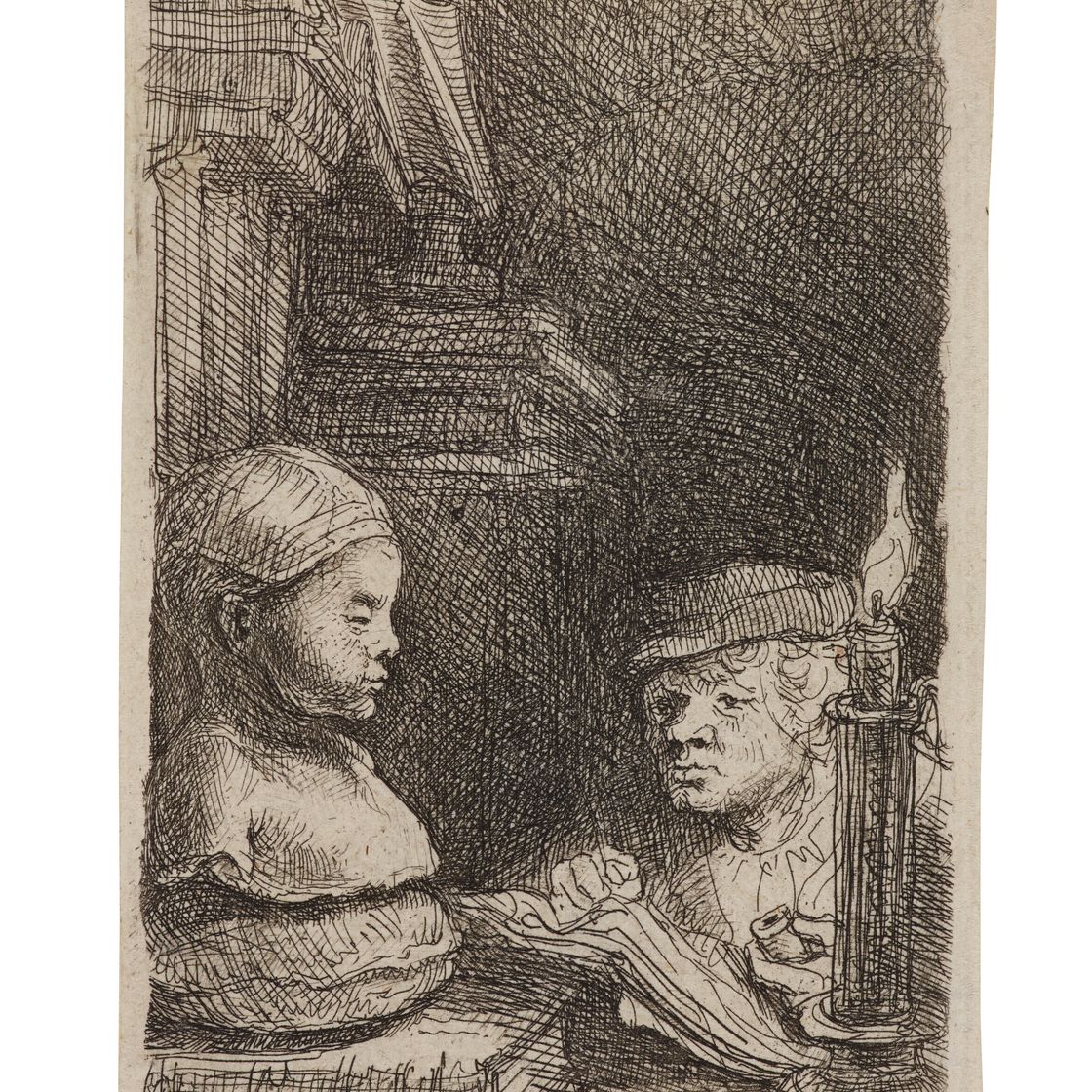 Rembrandt van Rijn — Человек, рисующий по гипсу