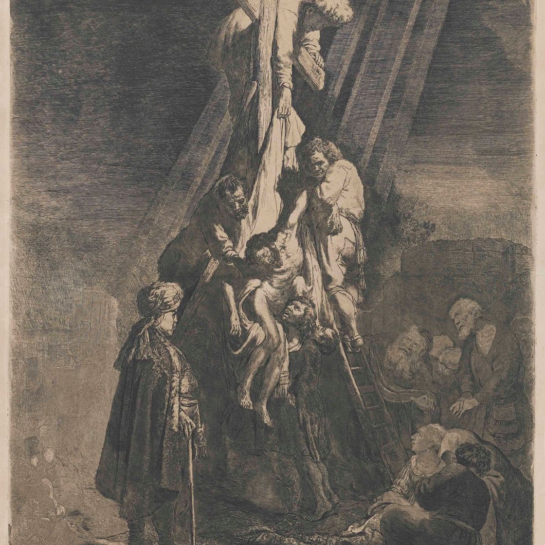 Rembrandt van Rijn — Снятие с креста: Вторая табличка (В., Зал. 81; Н. 103; Новый зал. 119)