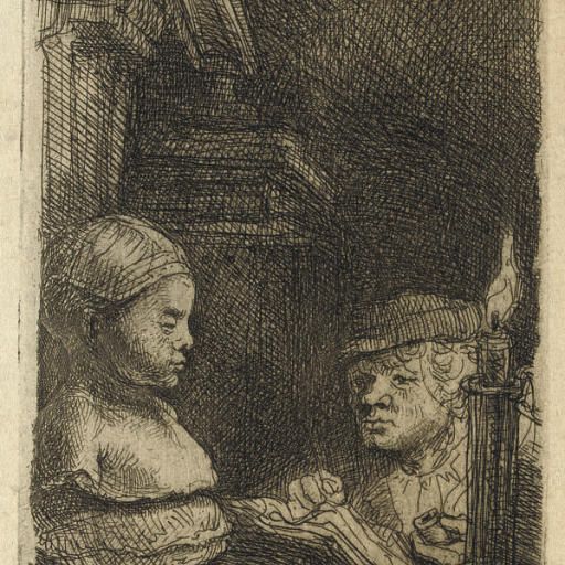Rembrandt van Rijn — Мужчина, снимающий слепок (Б., Зал. 130; Н. 191)