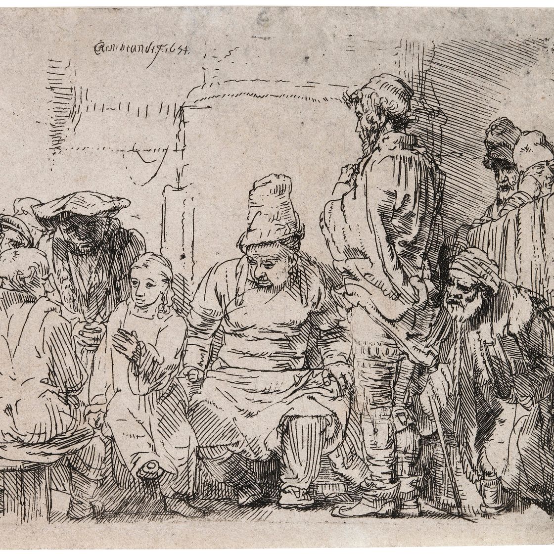 Rembrandt van Rijn — Христос сидит и спорит с врачами