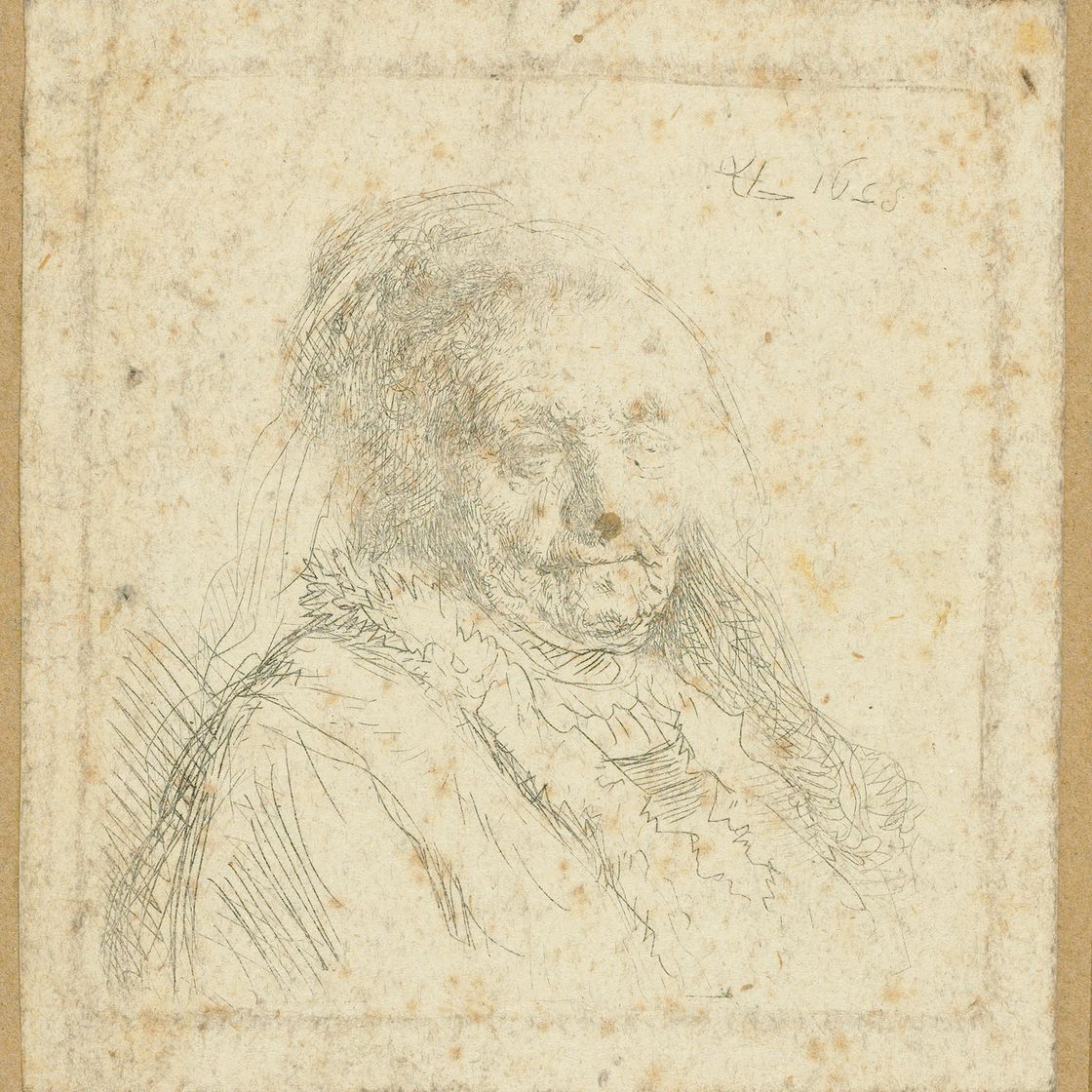 Rembrandt van Rijn — Мать художника, голова и бюст: на три четверти справа, изображение 1