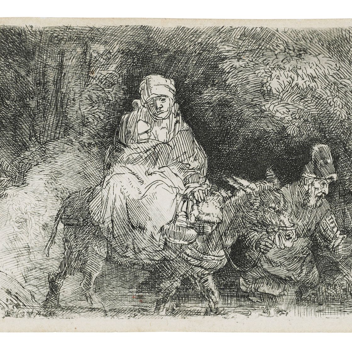 Rembrandt van Rijn — Бегство в Египет: переправа через ручей