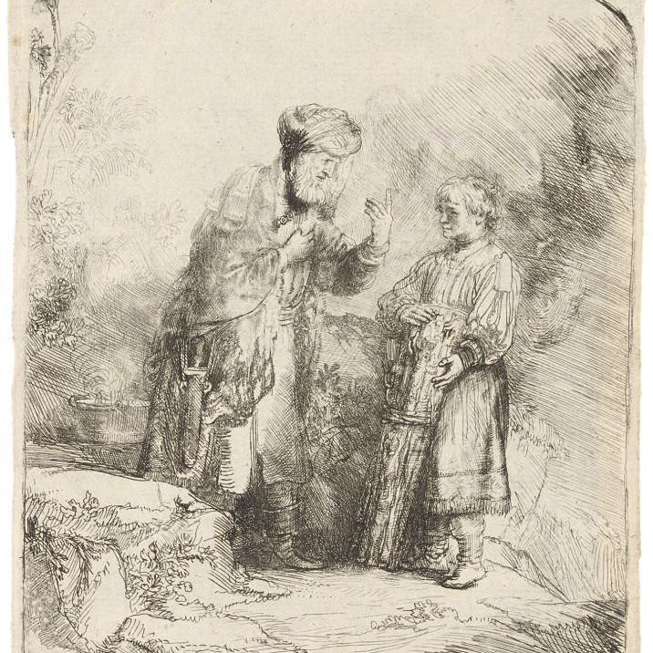 Rembrandt van Rijn — Авраам и Исаак (Б., Зал. 34; Н. 214)
