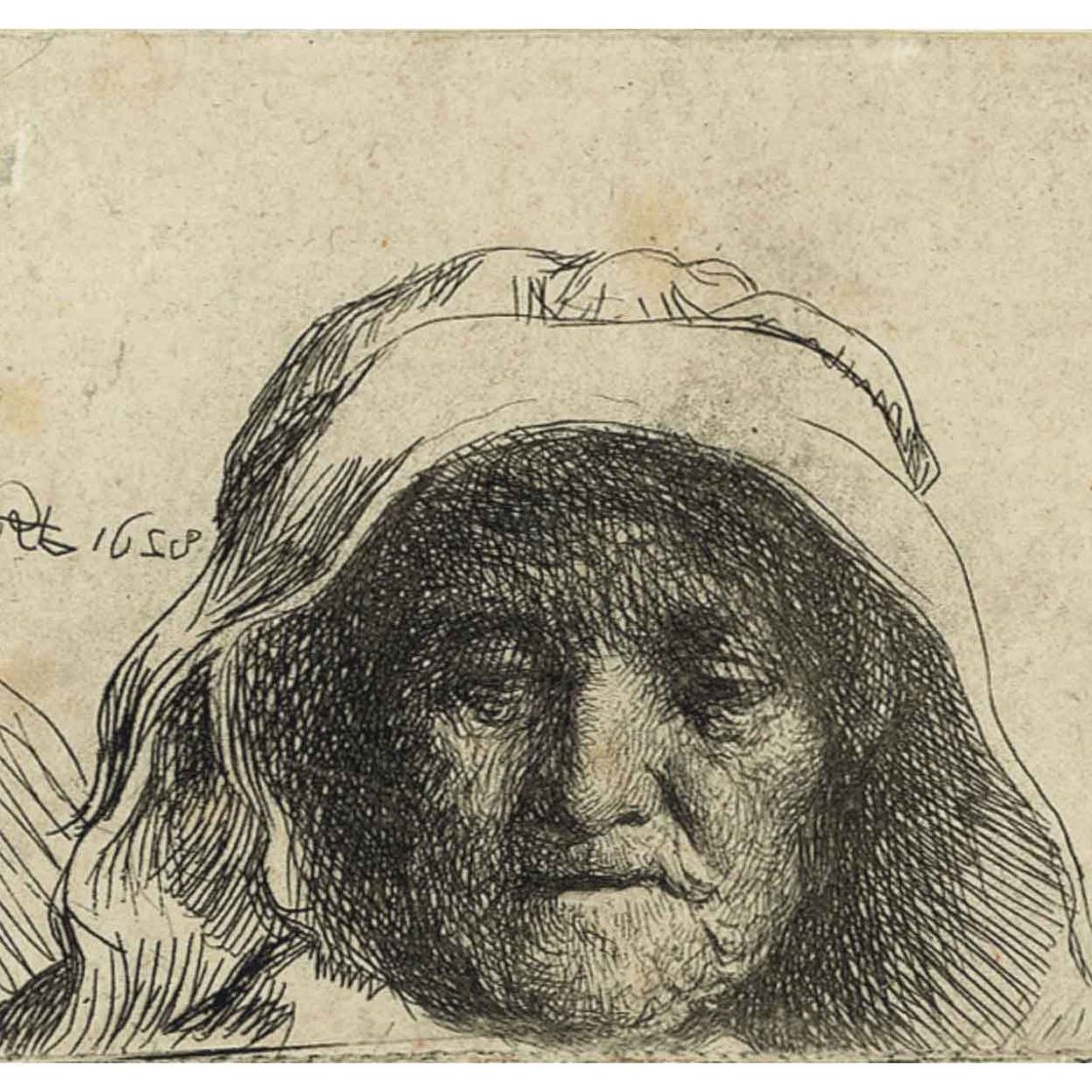 Rembrandt van Rijn — Мать художника: только голова, анфас (Б., Зал. 352; Н. 82)