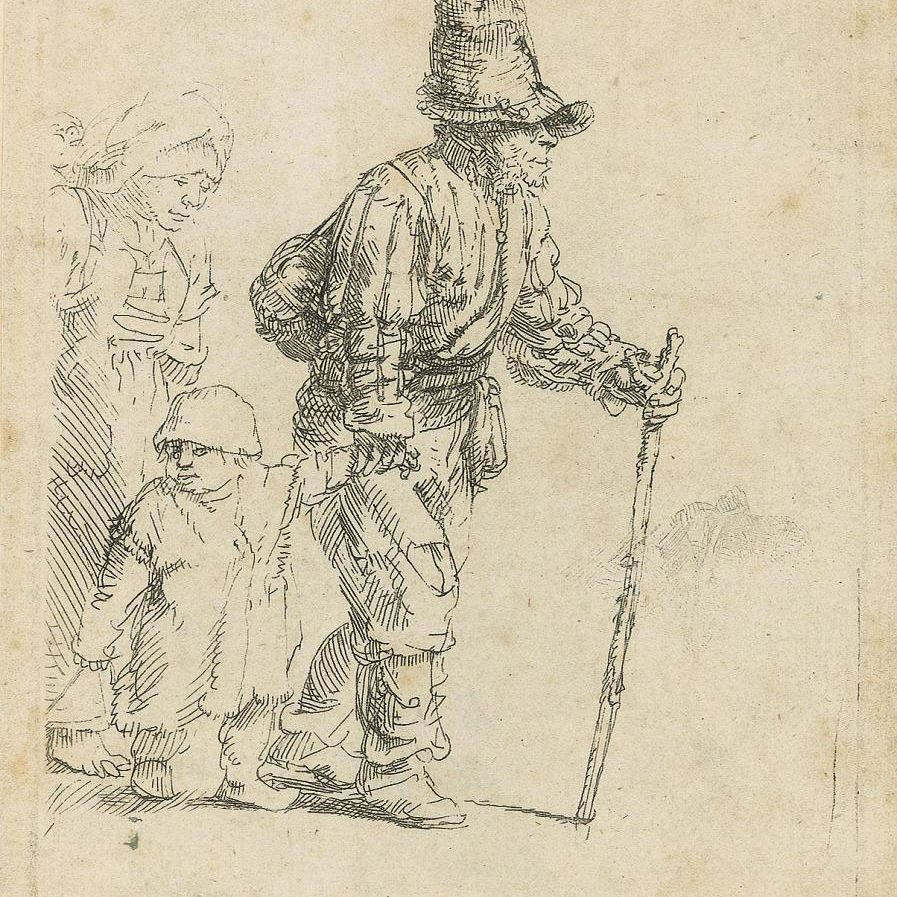 Rembrandt van Rijn — Крестьянская семья в пути (Б., Зал. 131; Н. 259)