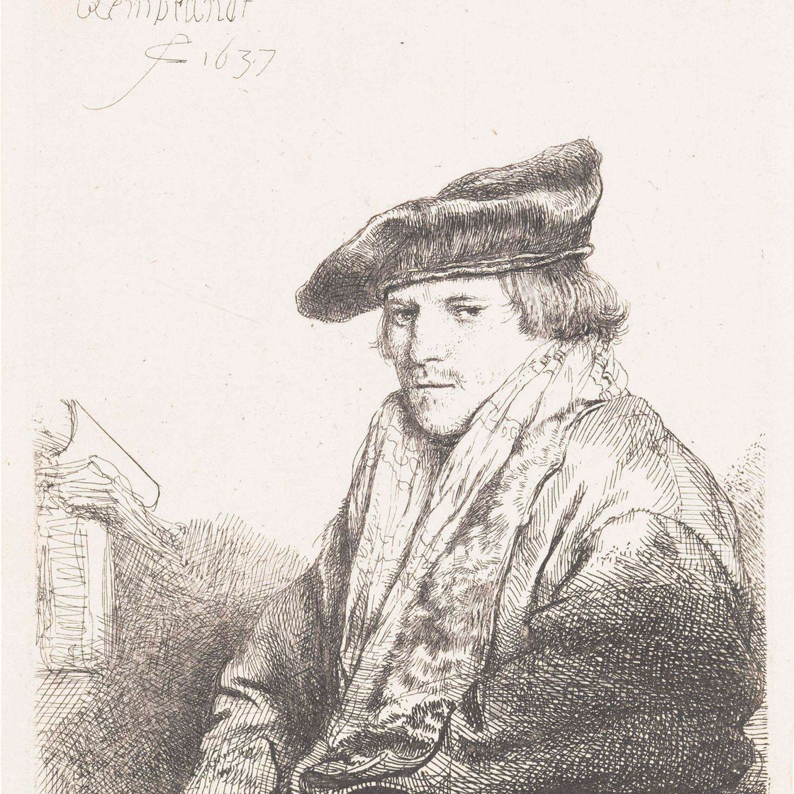 Rembrandt van Rijn — Молодой человек в бархатной шапочке (Б., Зал. 268; Н. 151)