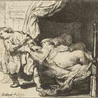 Rembrandt van Rijn — Иосиф и жена Потифара (Б., Зал. 39; Н. 118)