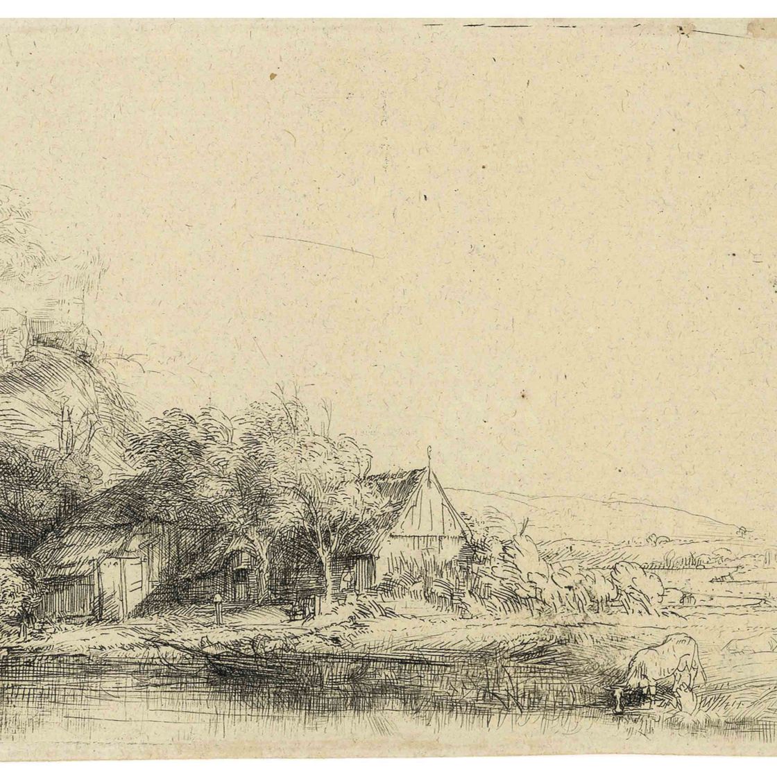 Rembrandt van Rijn — Пейзаж с коровой (В., Зал. 237; Н. 240)