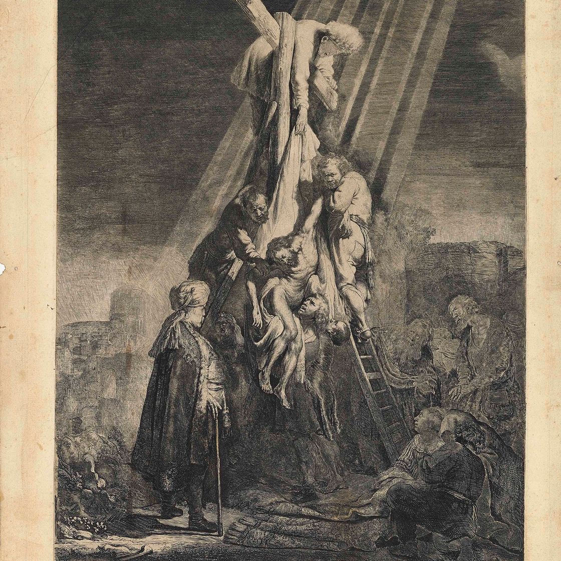 Rembrandt van Rijn — Спуск с креста: Вторая пластина (Барч, Холстейн, 81; Хинд, 103; Нью-Холстейн, 119)