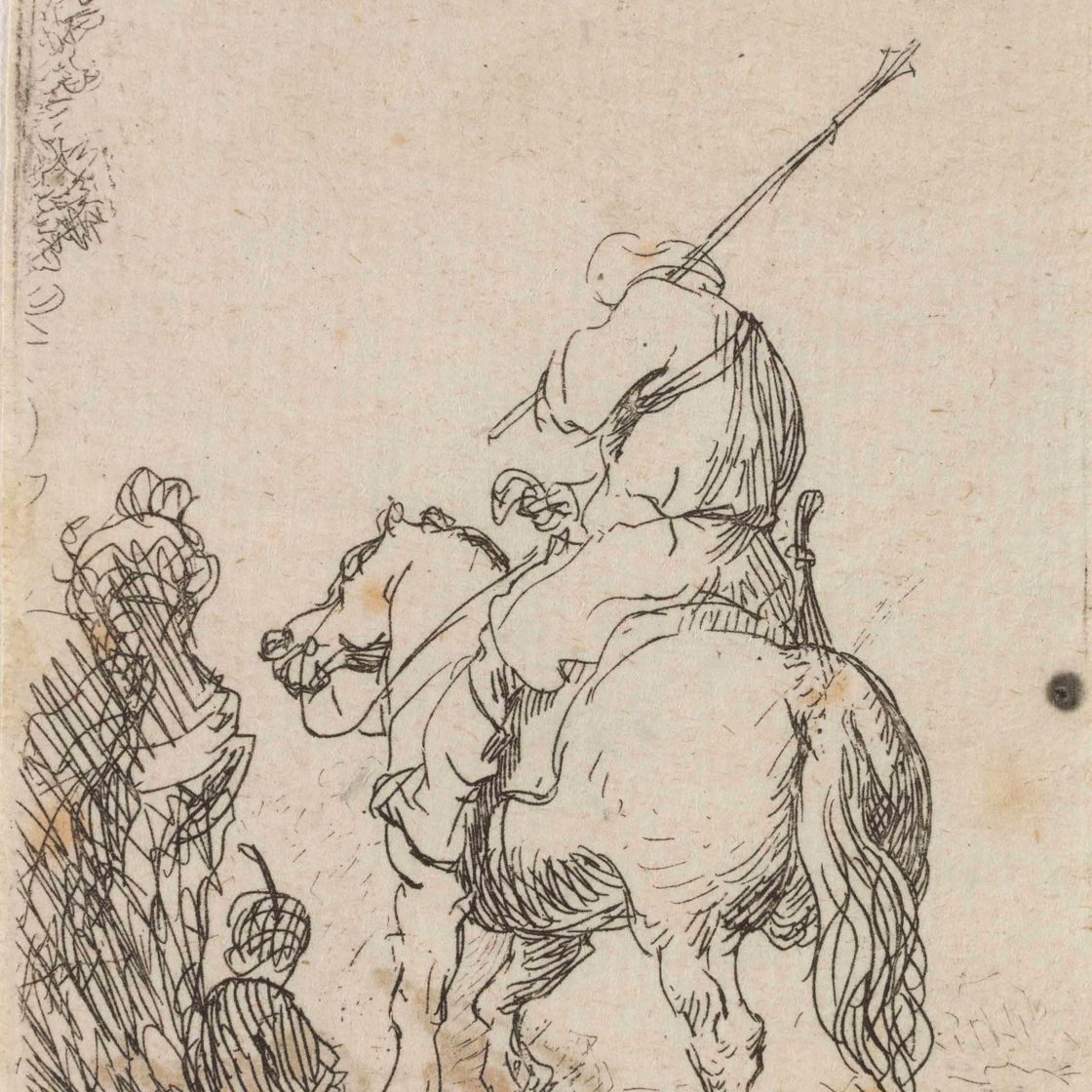 Rembrandt van Rijn — Солдат в тюрбане верхом на лошади