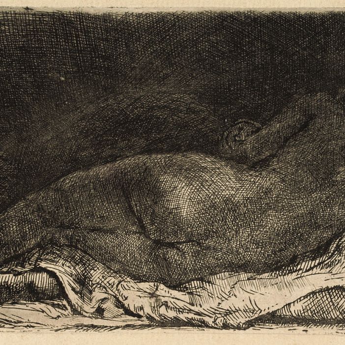 Rembrandt van Rijn — Лежащая негритянка (Б., Зал. 205; Ч. 299)