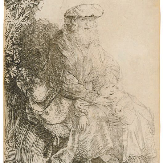 Rembrandt van Rijn — Авраам, ласкающий Исаака (Б., Холл. 33; Н. 148)