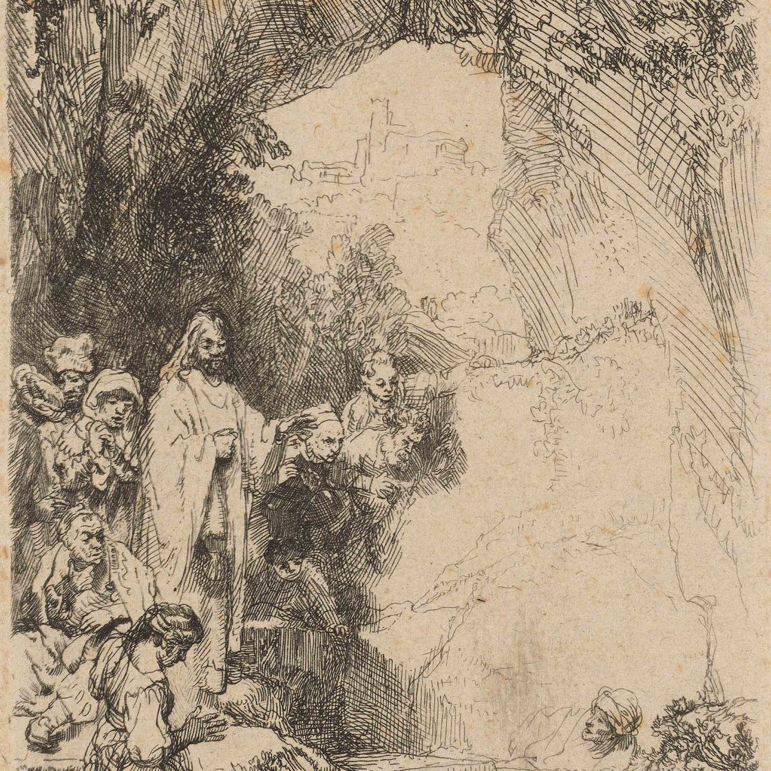 Rembrandt van Rijn — Воскрешение Лазаря: Маленькая тарелка