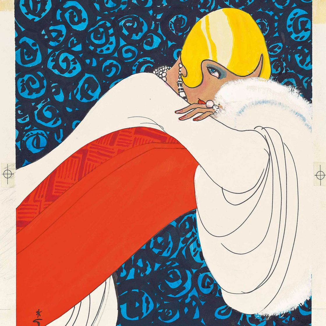 René Gruau — ДИЗАЙН ОБЛОЖКИ ДЛЯ ЖУРНАЛА INTERNATIONAL TEXTILES , ОКОЛО 1980 ГОДА