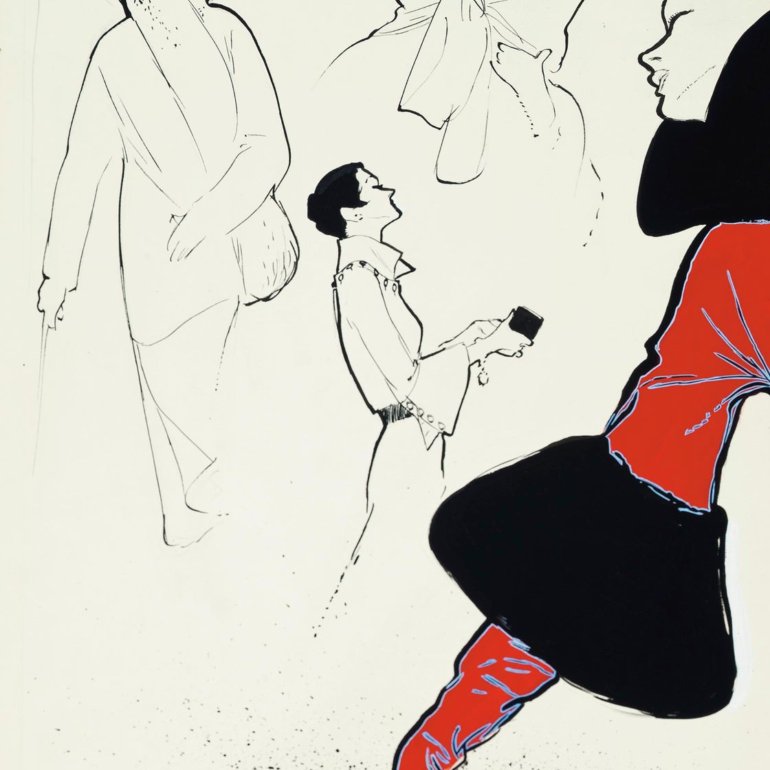 René Gruau — МОДЕЛЬ ПЕРЧАТКИ, ОКОЛО 1950 ГОДА