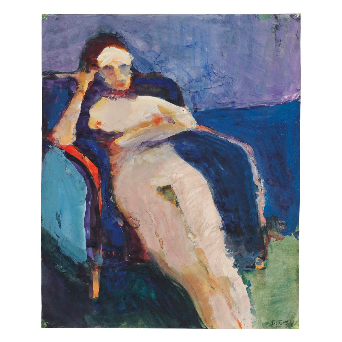 Richard Diebenkorn — Без названия (Обнаженная женщина в синем кресле)