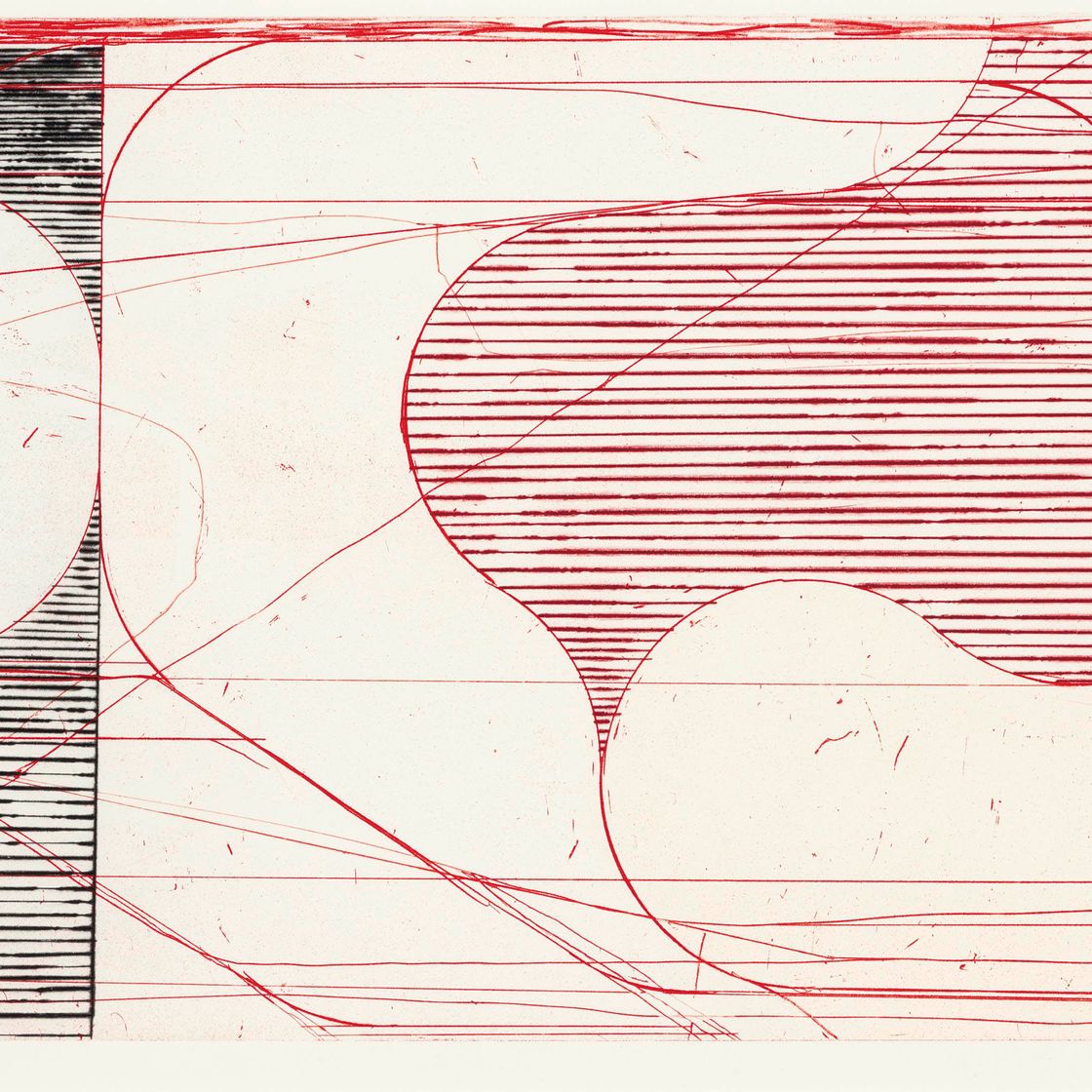 Richard Diebenkorn — Конструкция (красная), выполненная по восьми цветным гравюрам (см. Guillemin, стр. 112)