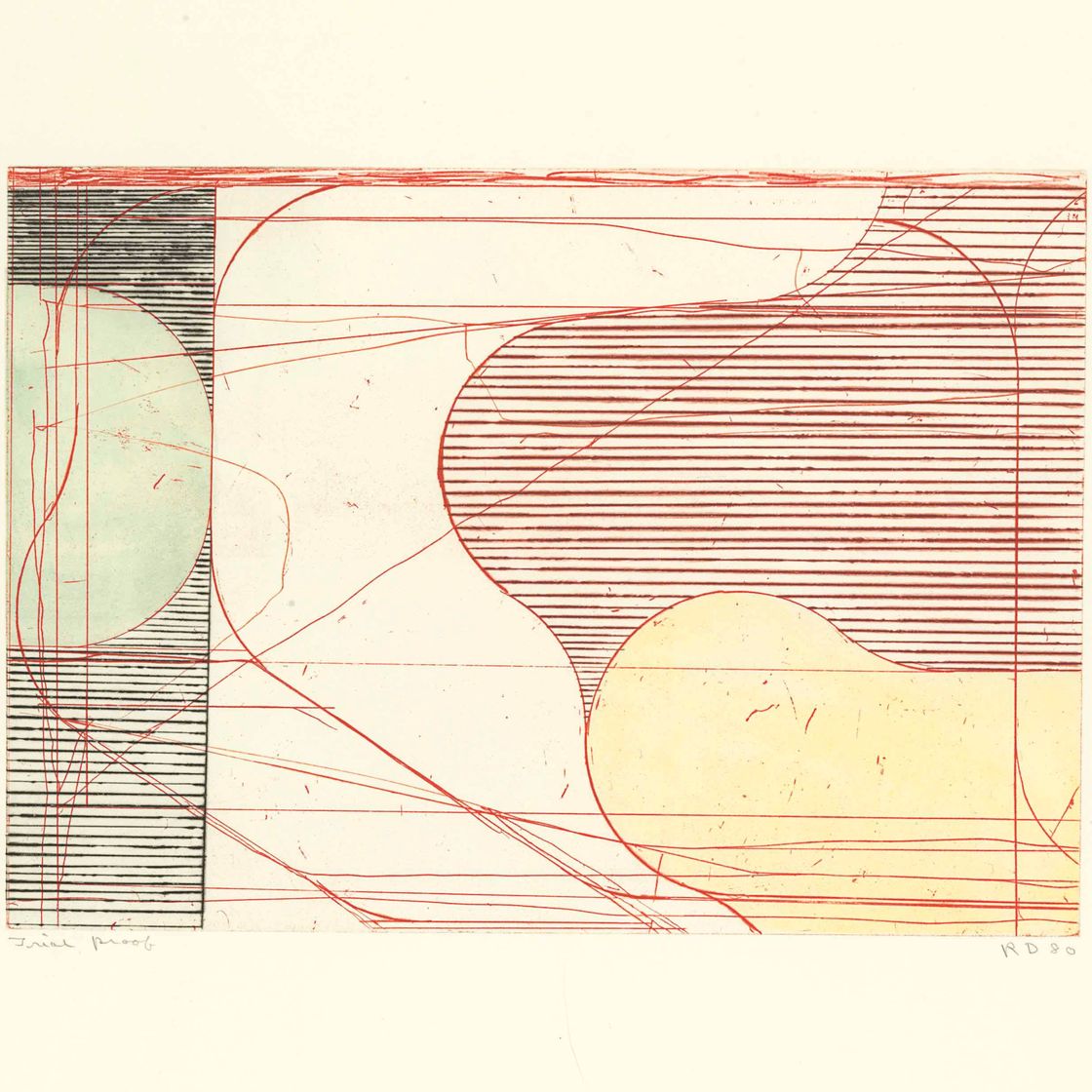 Richard Diebenkorn — Конструкция (Сухая точка) из восьми цветных гравюр