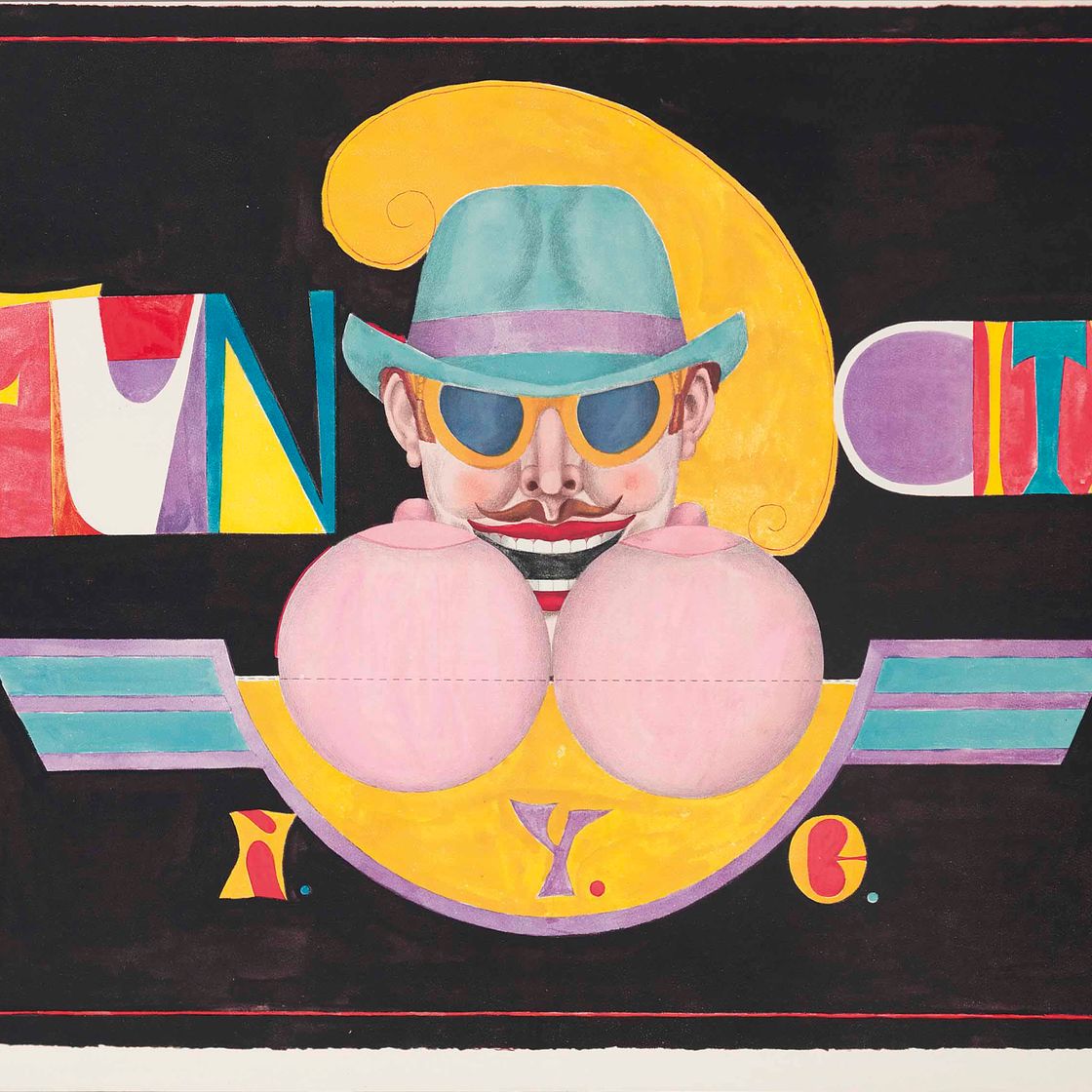 Richard Lindner — Пять тарелок, от: Fun City