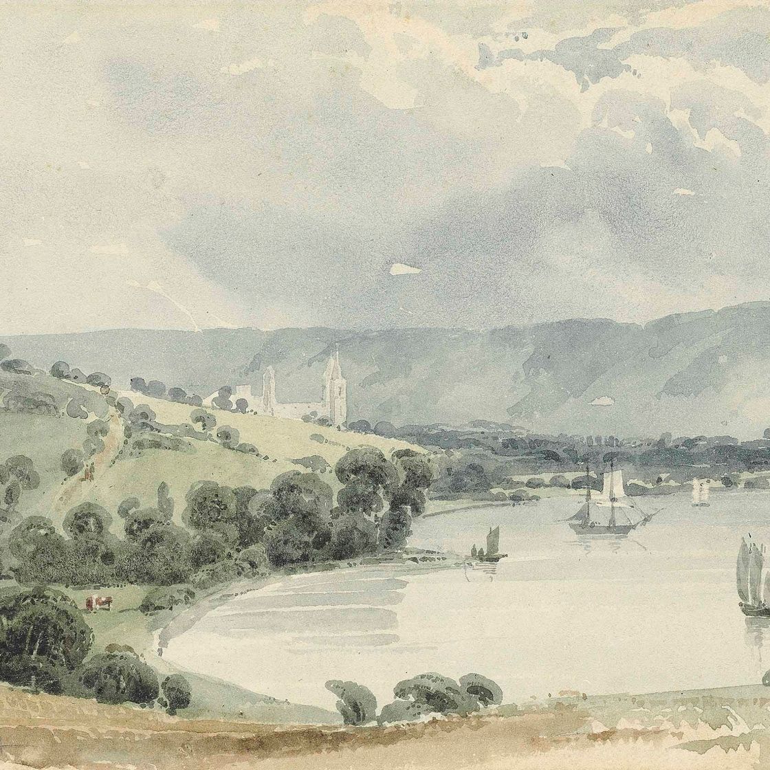 Richard Parkes Bonington — Вид на Сену и руины аббатства Жюмьеж за ней, Франция