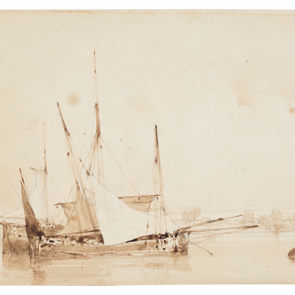 Richard Parkes Bonington — Доставка на якоре