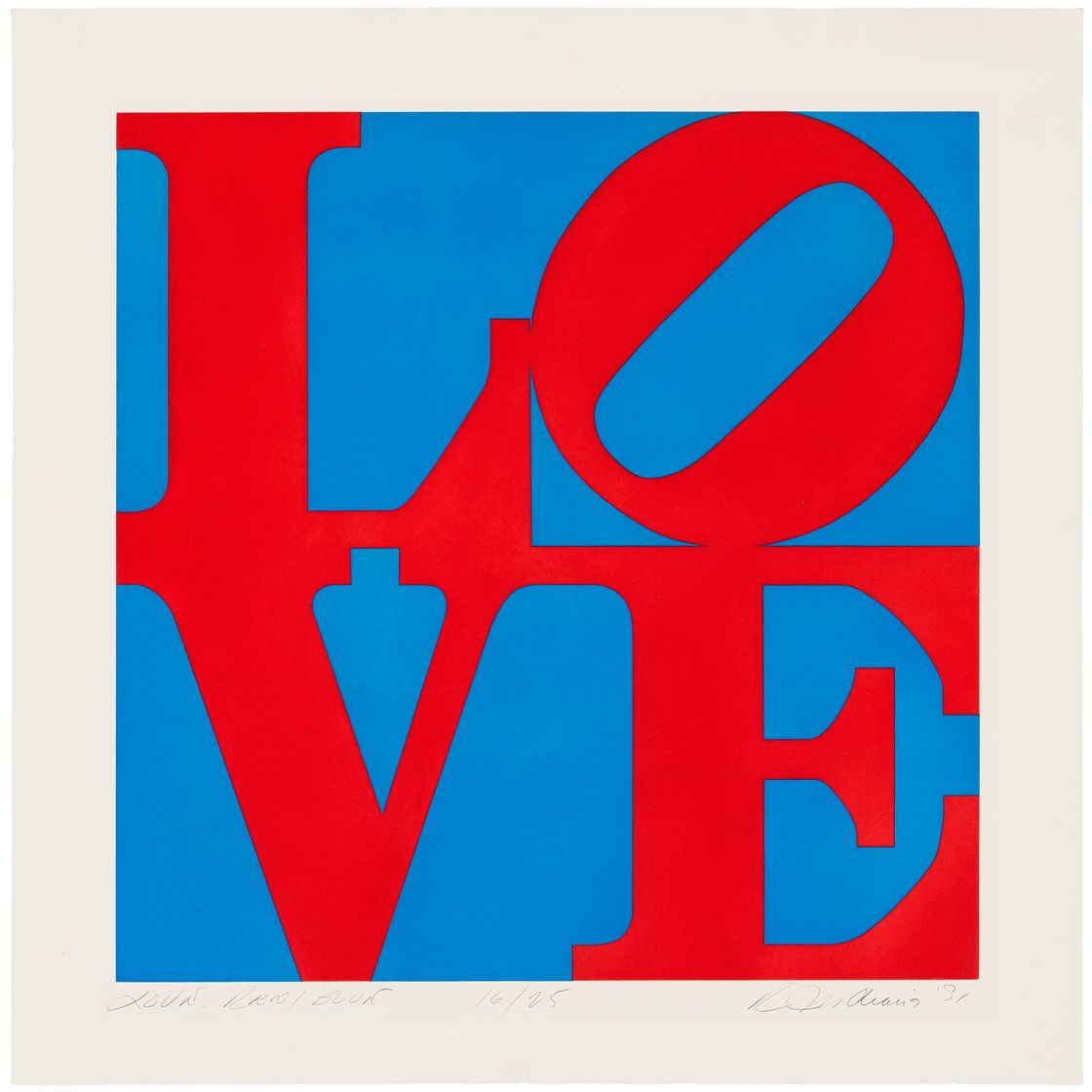 Robert Indiana — Любовь (красный/синий)
