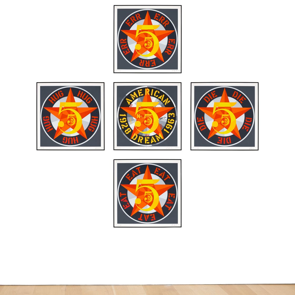 Robert Indiana — Американская мечта №5 (Золотая пятерка), изображение 1