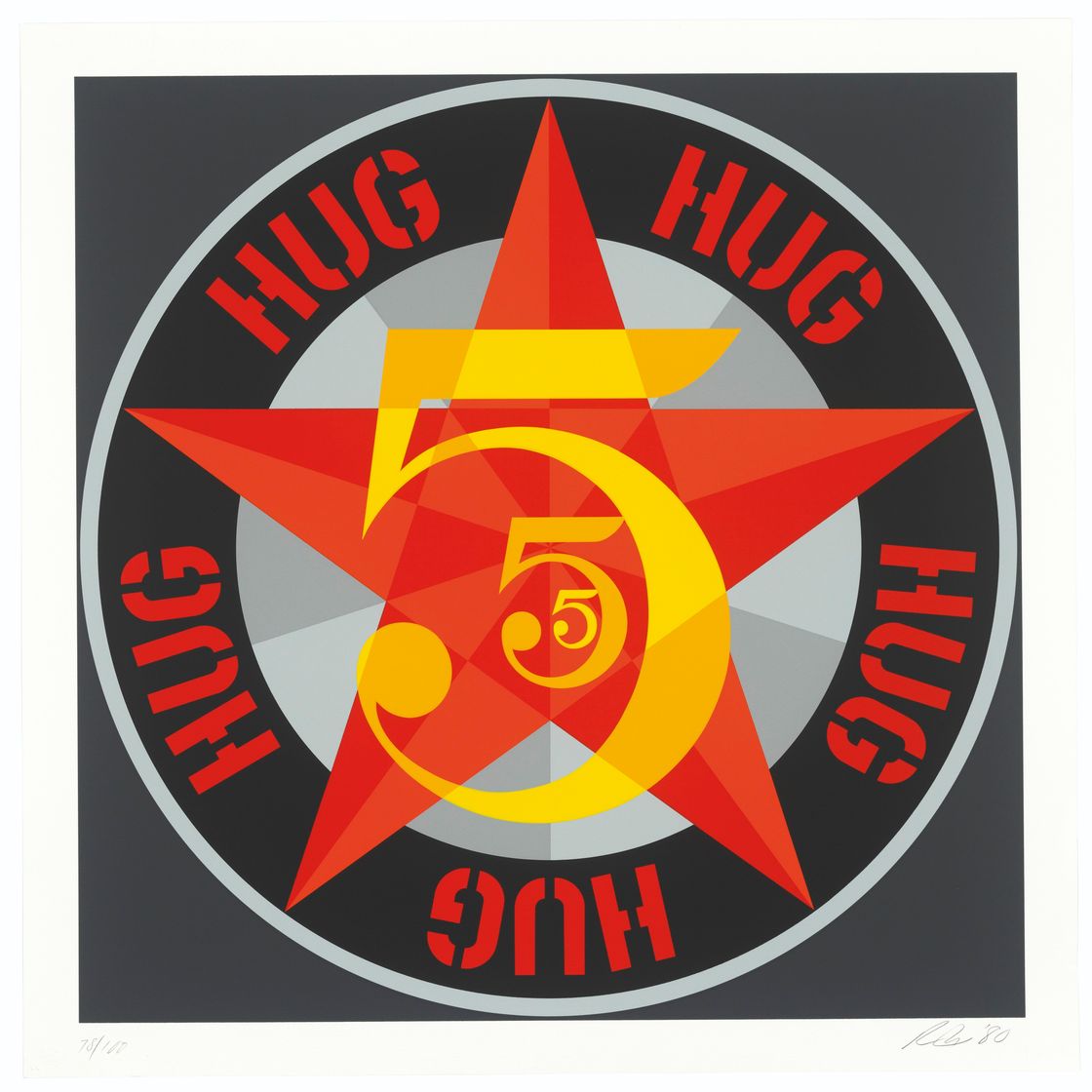 Robert Indiana — Американская мечта № 5 (Золотая пятерка), изображение 2