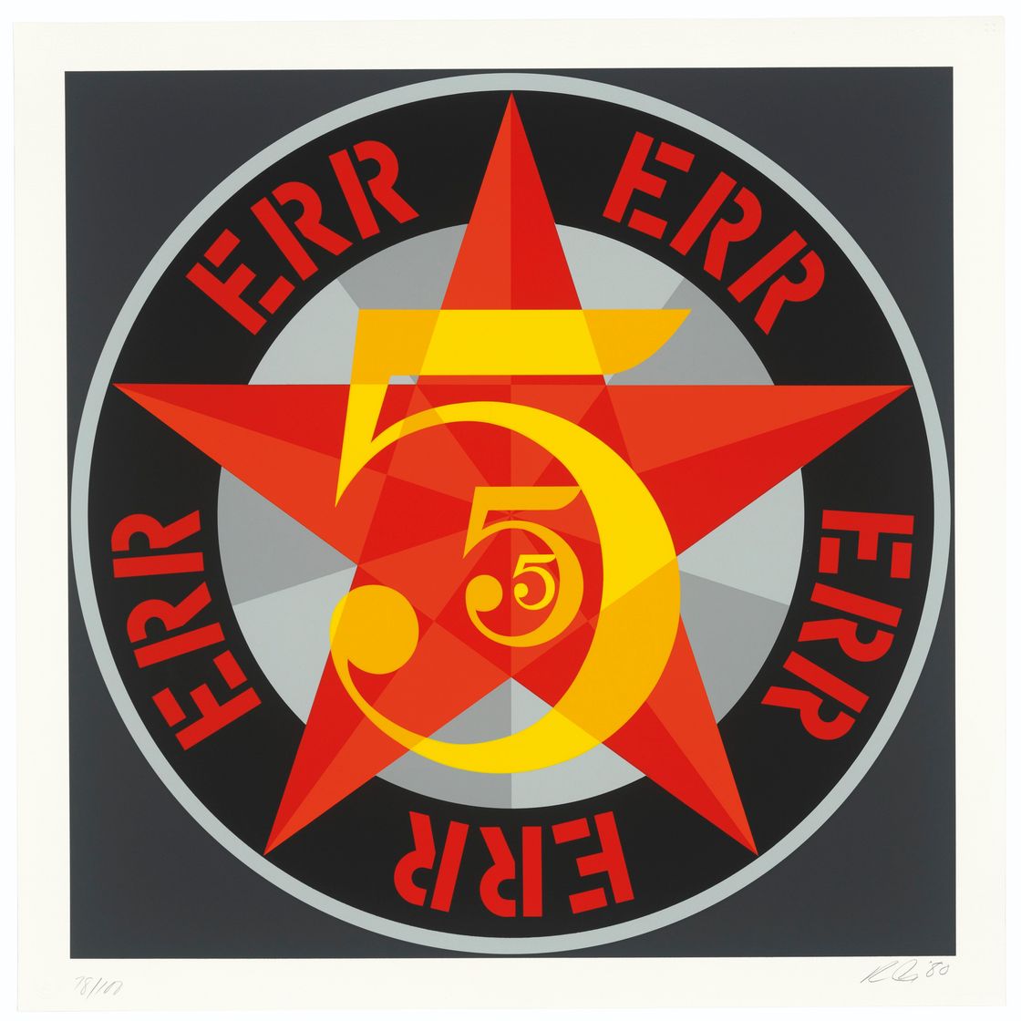 Robert Indiana — Американская мечта № 5 (Золотая пятерка), изображение 5