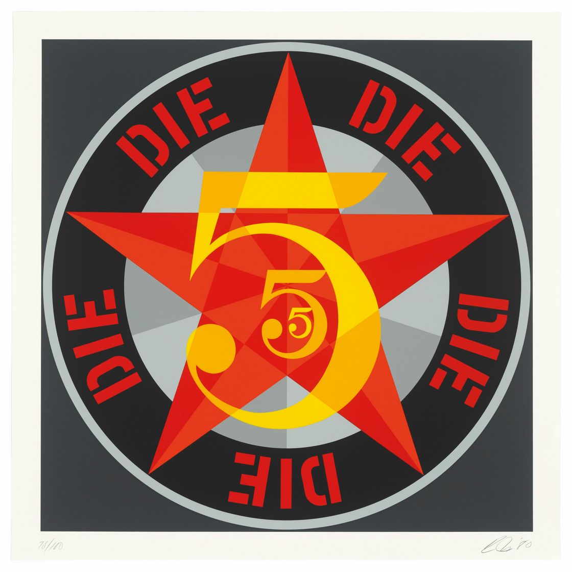 Robert Indiana — Американская мечта № 5 (Золотая пятерка), изображение 6
