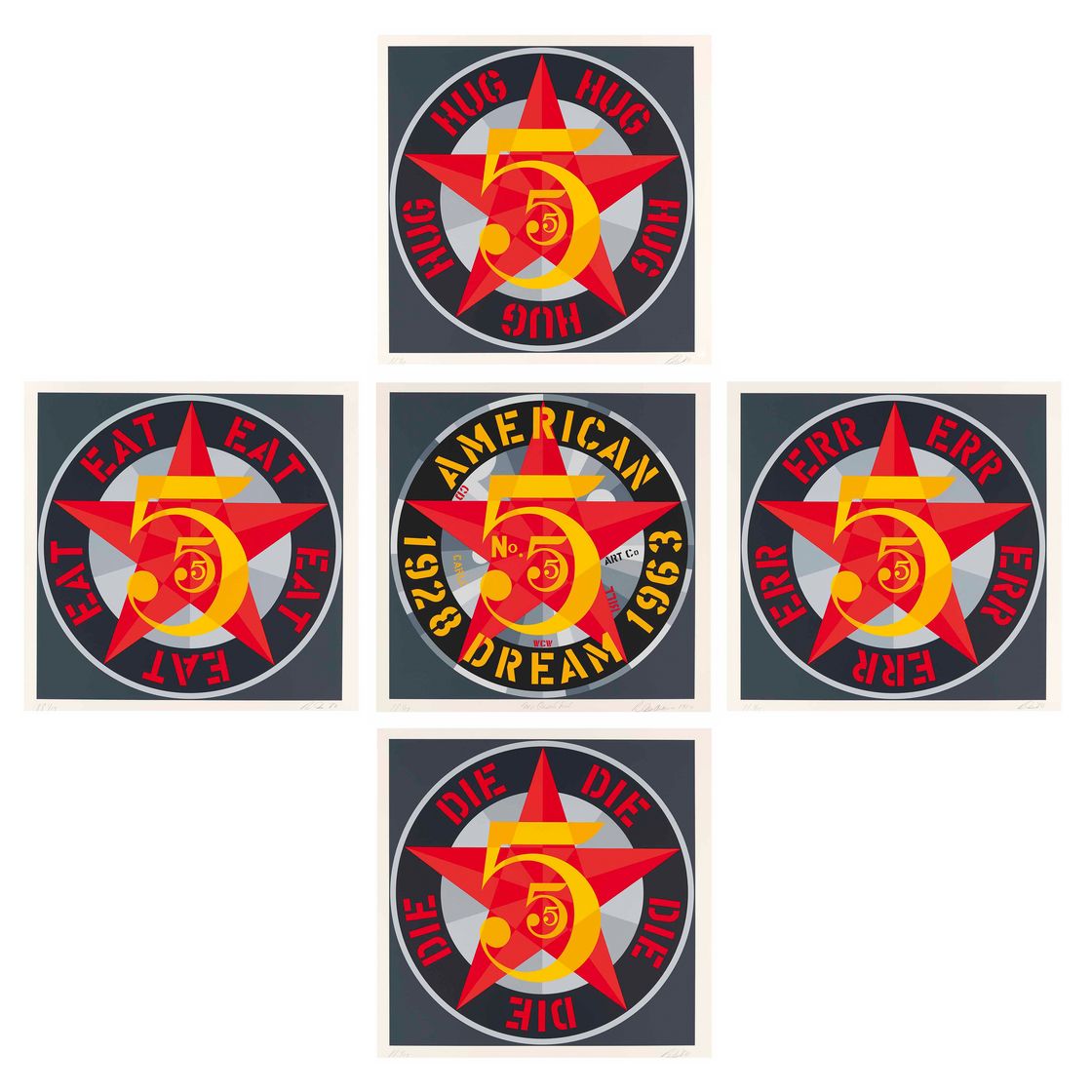 Robert Indiana — Американская мечта № 5 (Золотая пятерка)