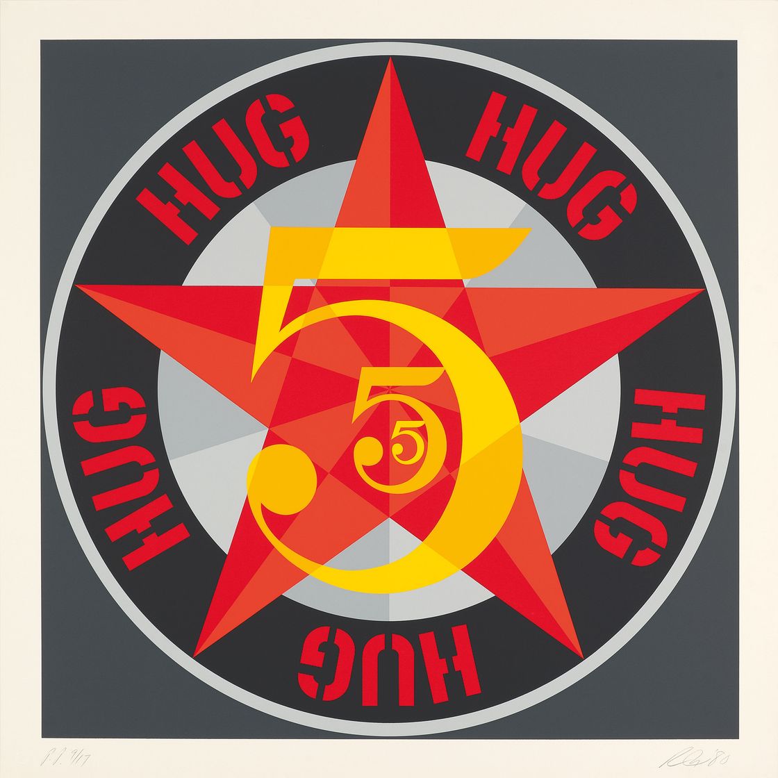 Robert Indiana — Американская мечта № 5 (Золотая пятерка), изображение 3