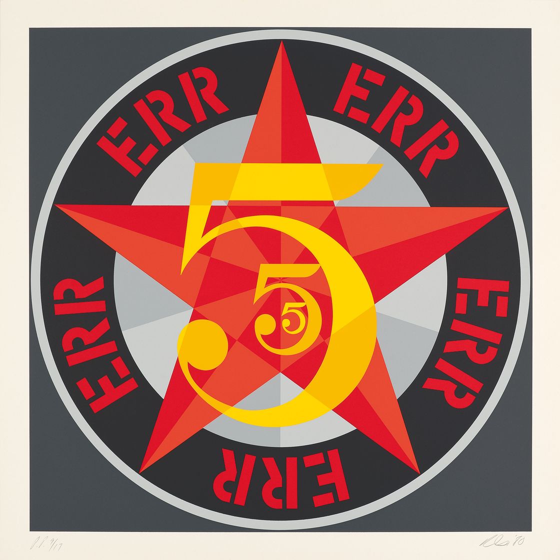 Robert Indiana — Американская мечта № 5 (Золотая пятерка), изображение 6