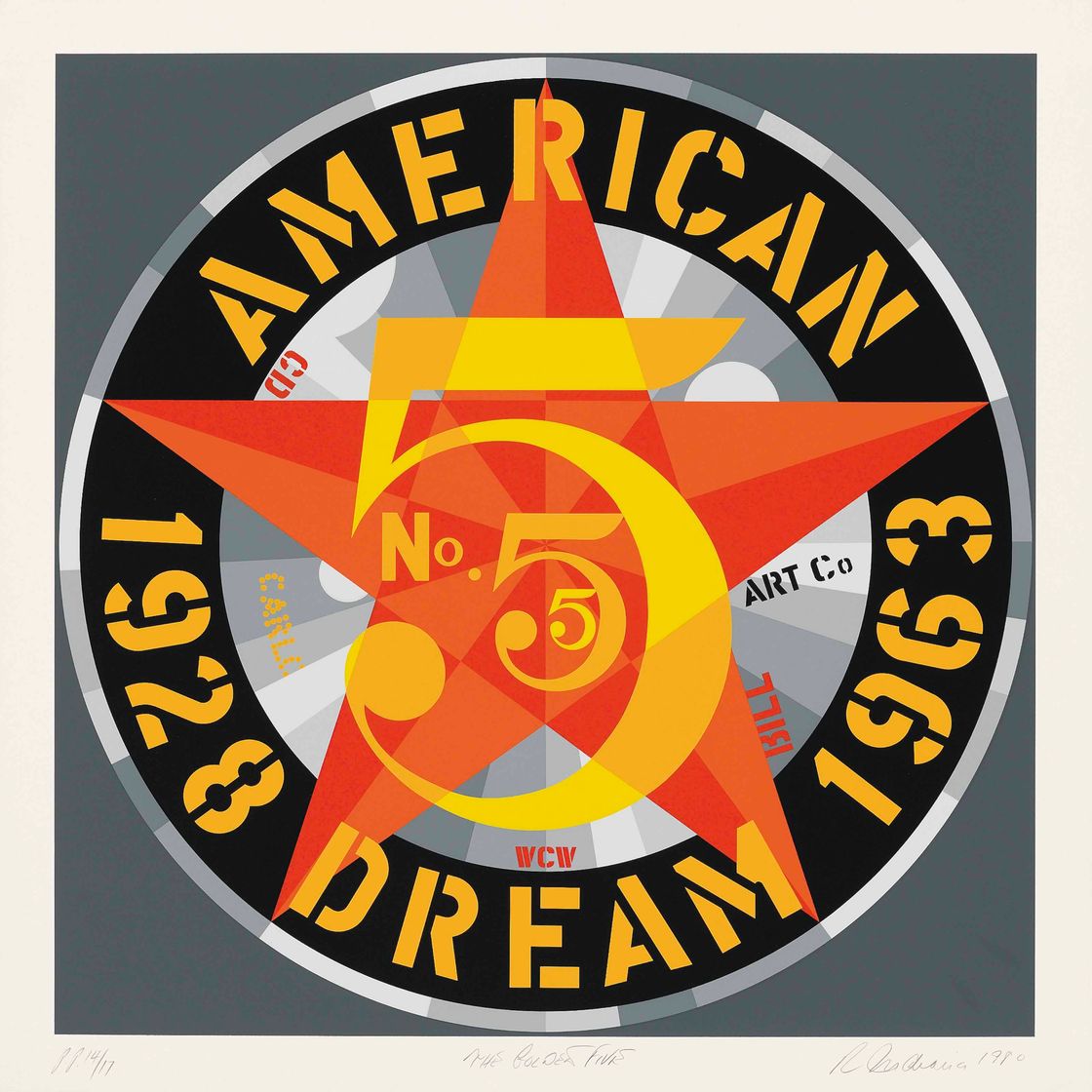 Robert Indiana — Американская мечта № 5 (Золотая пятерка) (Шихан 113), изображение 2