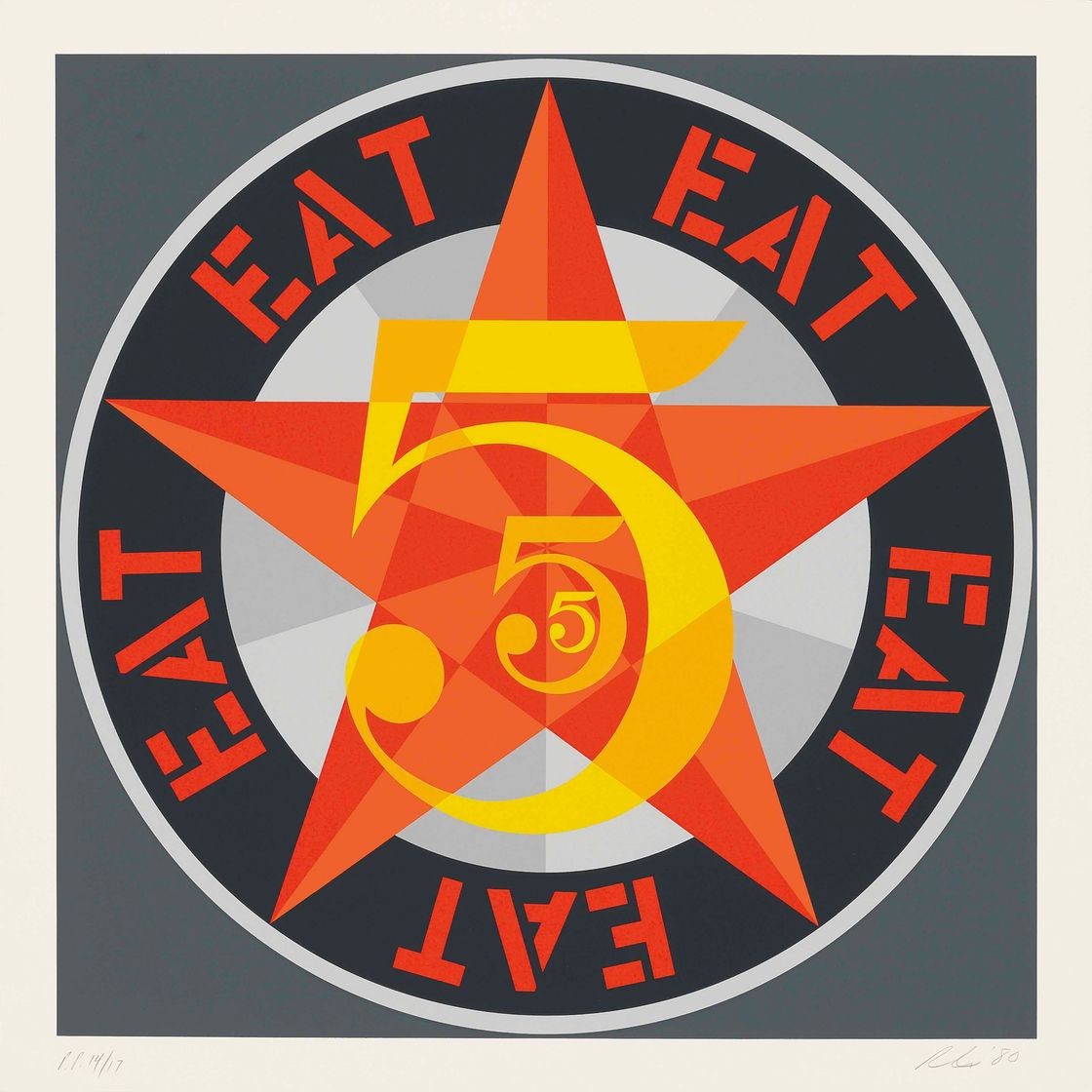 Robert Indiana — Американская мечта № 5 (Золотая пятерка) (Шихан 113), изображение 3
