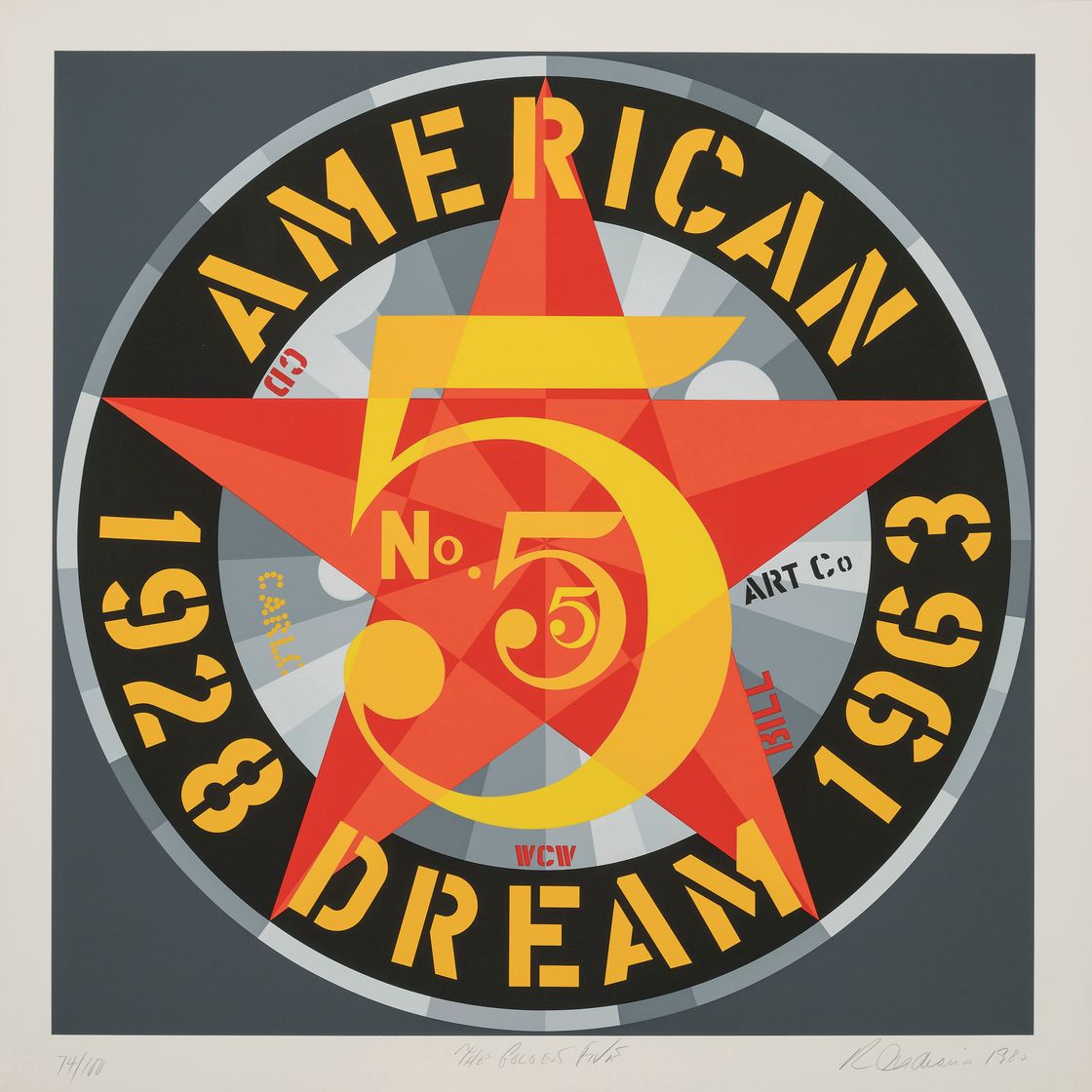 Robert Indiana — Американская мечта № 5 (Золотая пятерка) (Шихан 113)