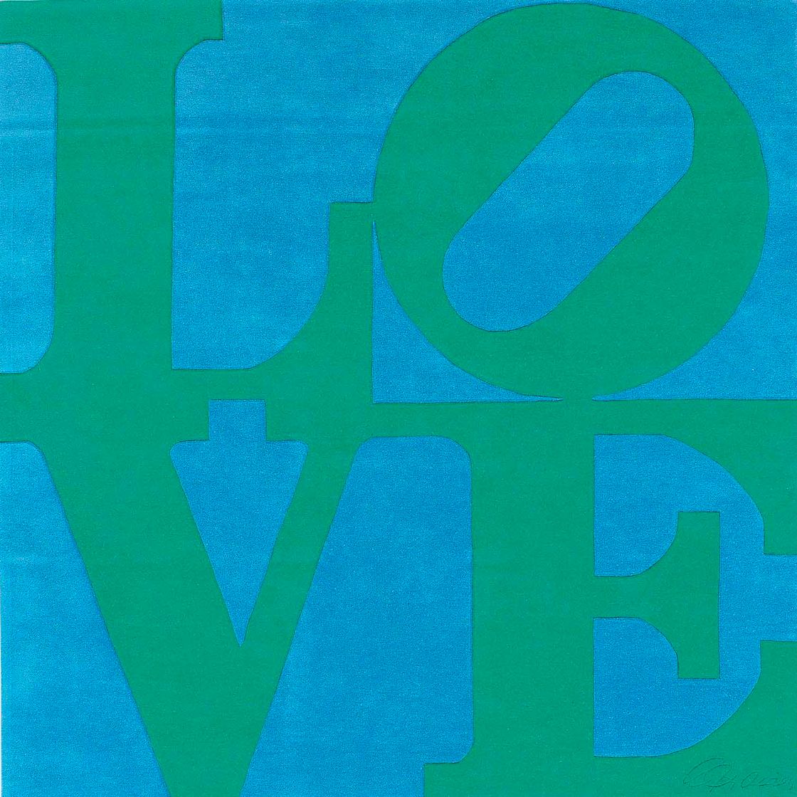 Robert Indiana — Любовь зеленым на голубом Фоне