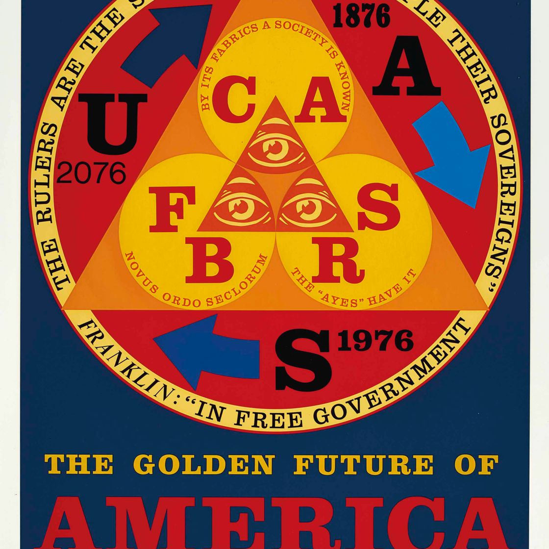 Robert Indiana — Золотое будущее Америки, с американского портрета, 1776-1976