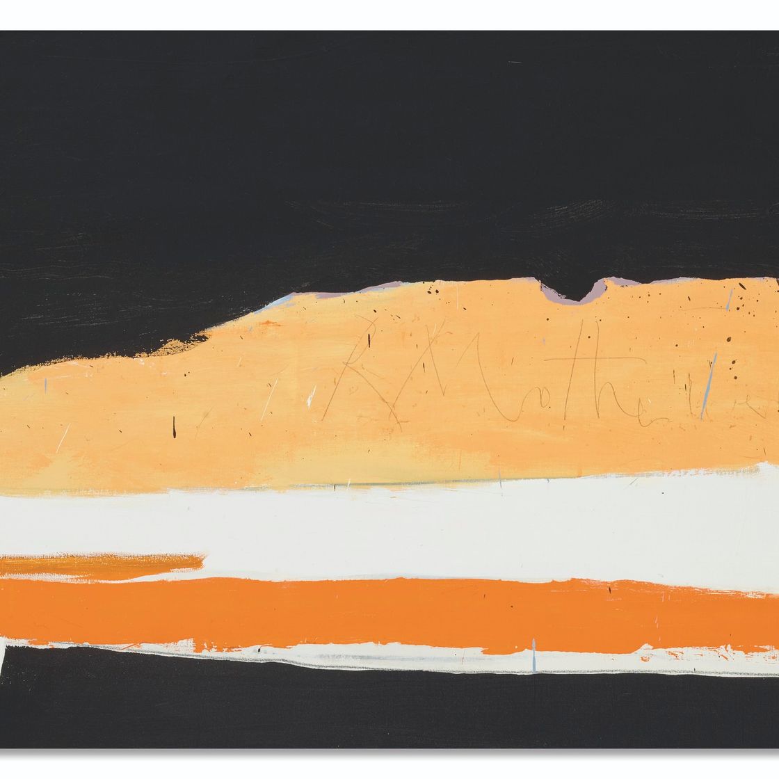 Robert Motherwell — Без названия (Горизонтальные полосы, Лавандовый, Белый, Оранжевый)