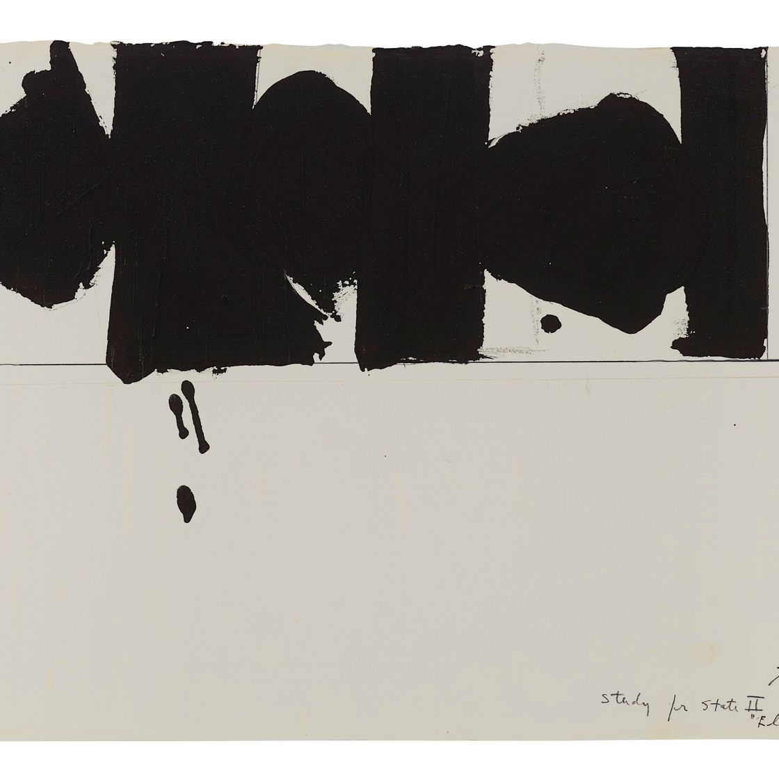 Robert Motherwell — Этюд для II этапа “Элегия № 100”, изображение 1