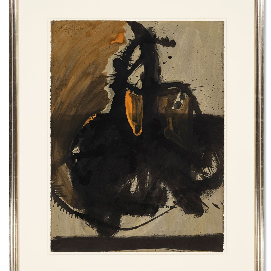 Robert Motherwell — Черный жест на коричневом фоне (из серии Elan), изображение 2