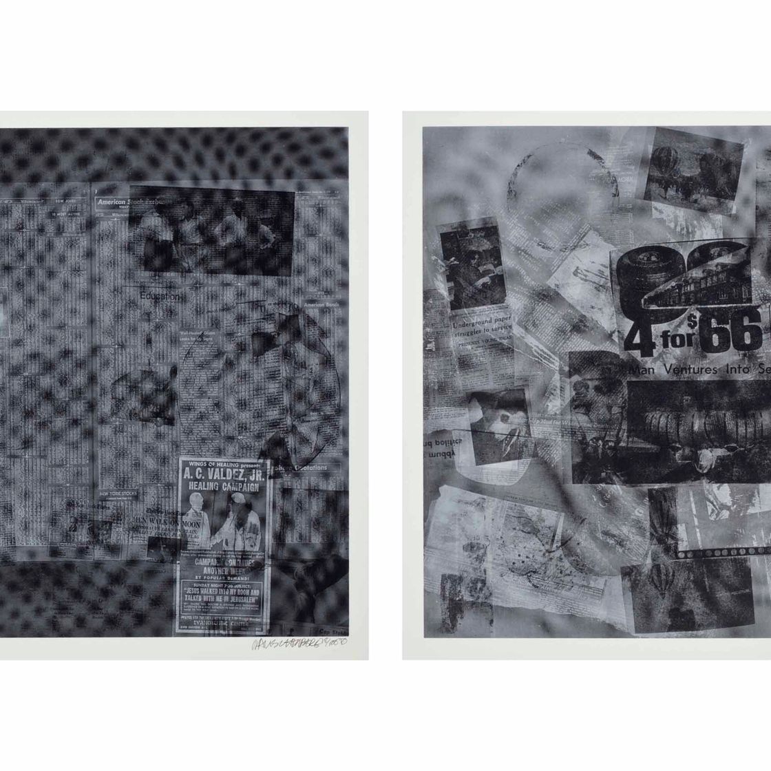 Robert Rauschenberg — Серия поверхностей, от токов: две пластины