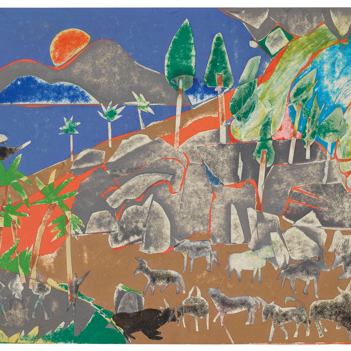 Romare Bearden — Крупный рогатый скот Бога Солнца