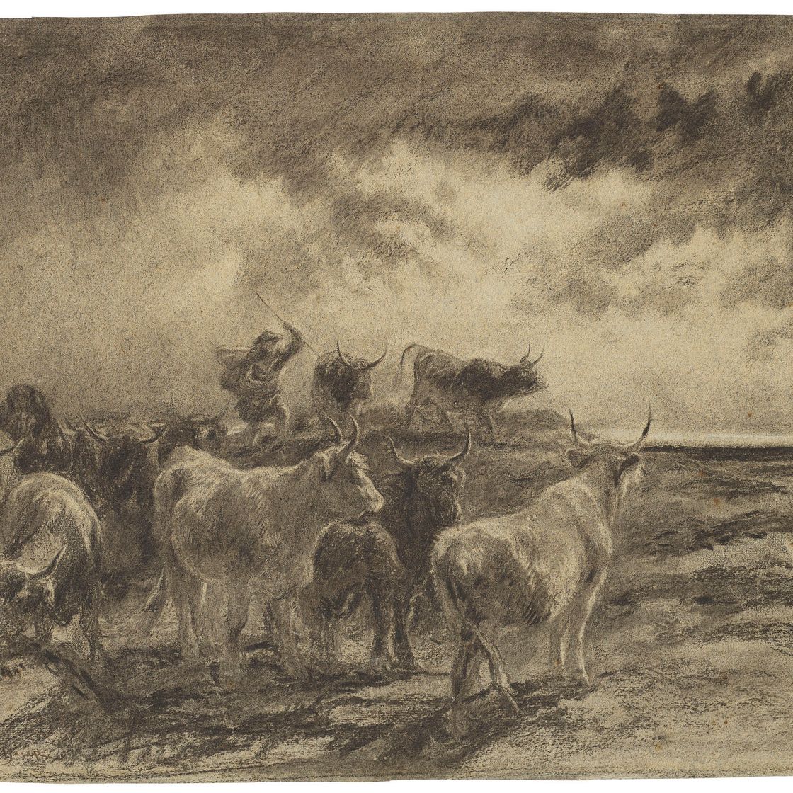 Rosa Bonheur — Пастух, перегоняющий скот