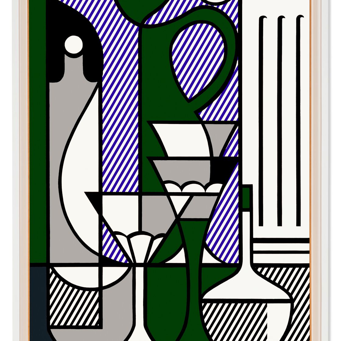 Roy Lichtenstein — Пуристическая роспись с кувшином, стеклом и классической колонной, изображение 2